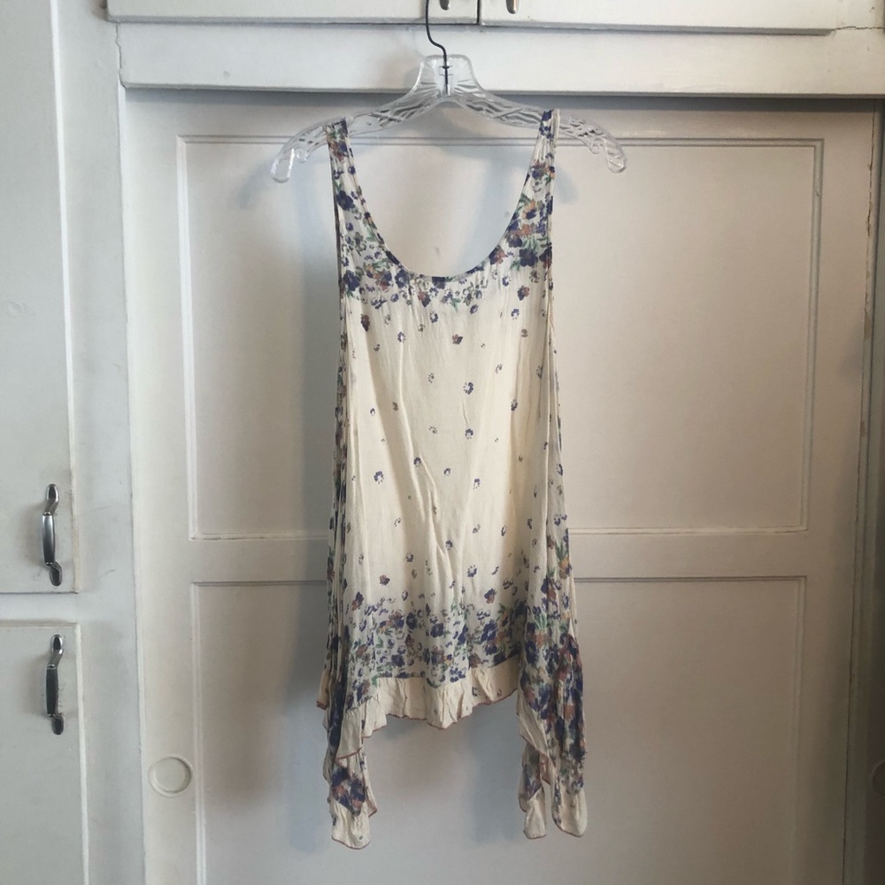 Free People floral and ruffle tunic!